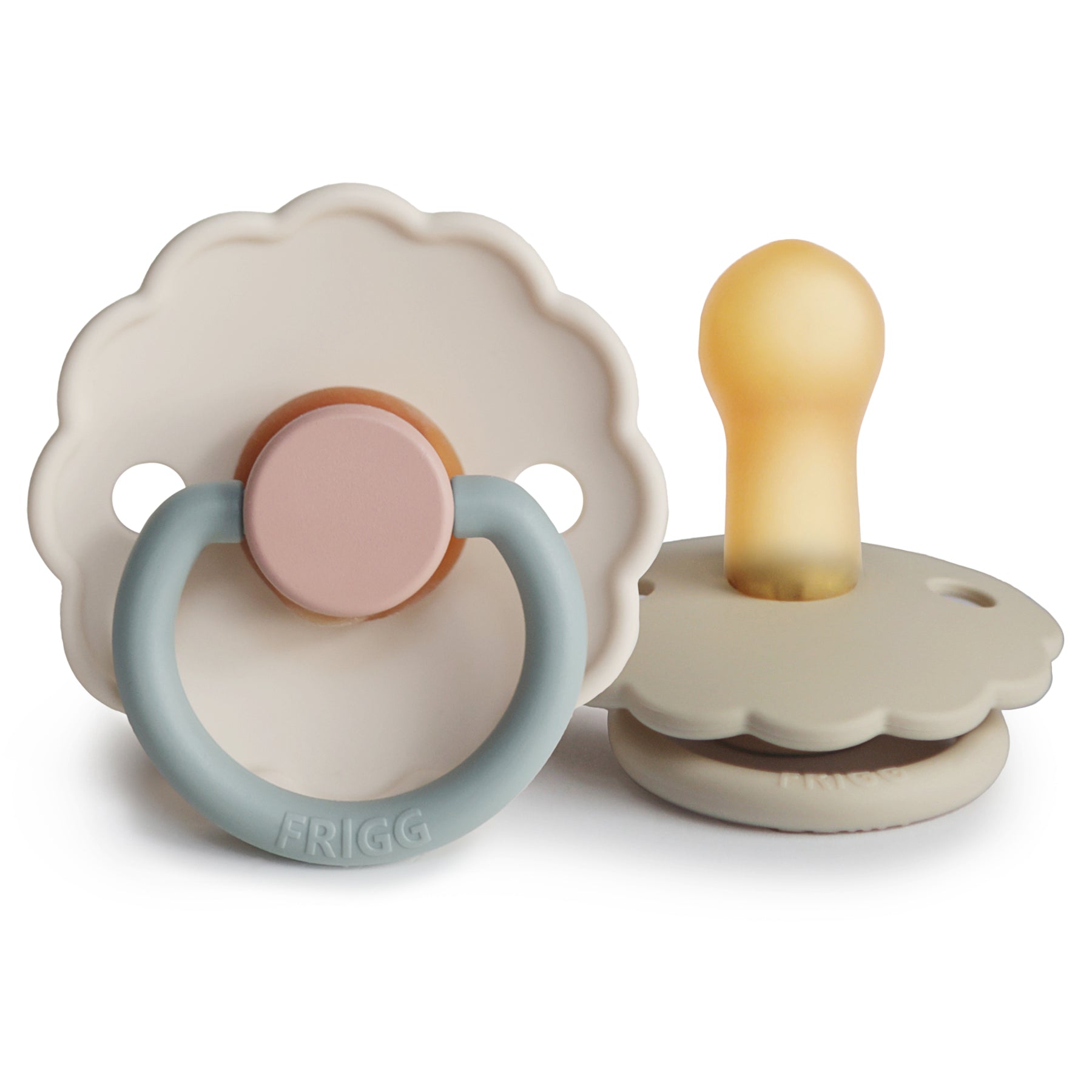 FRIGG Daisy Natural Rubber Pacifier 2 - Pack - Tenth & Pine - FRIGG PACIFIERS - 6 - 18 months - Cotton Candy/Sandstone