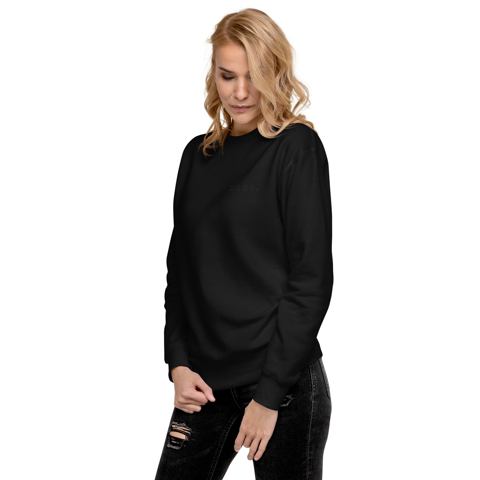 Mama. Embroidered | Premium Adult Sweatshirt - Tenth & Pine - S - Black