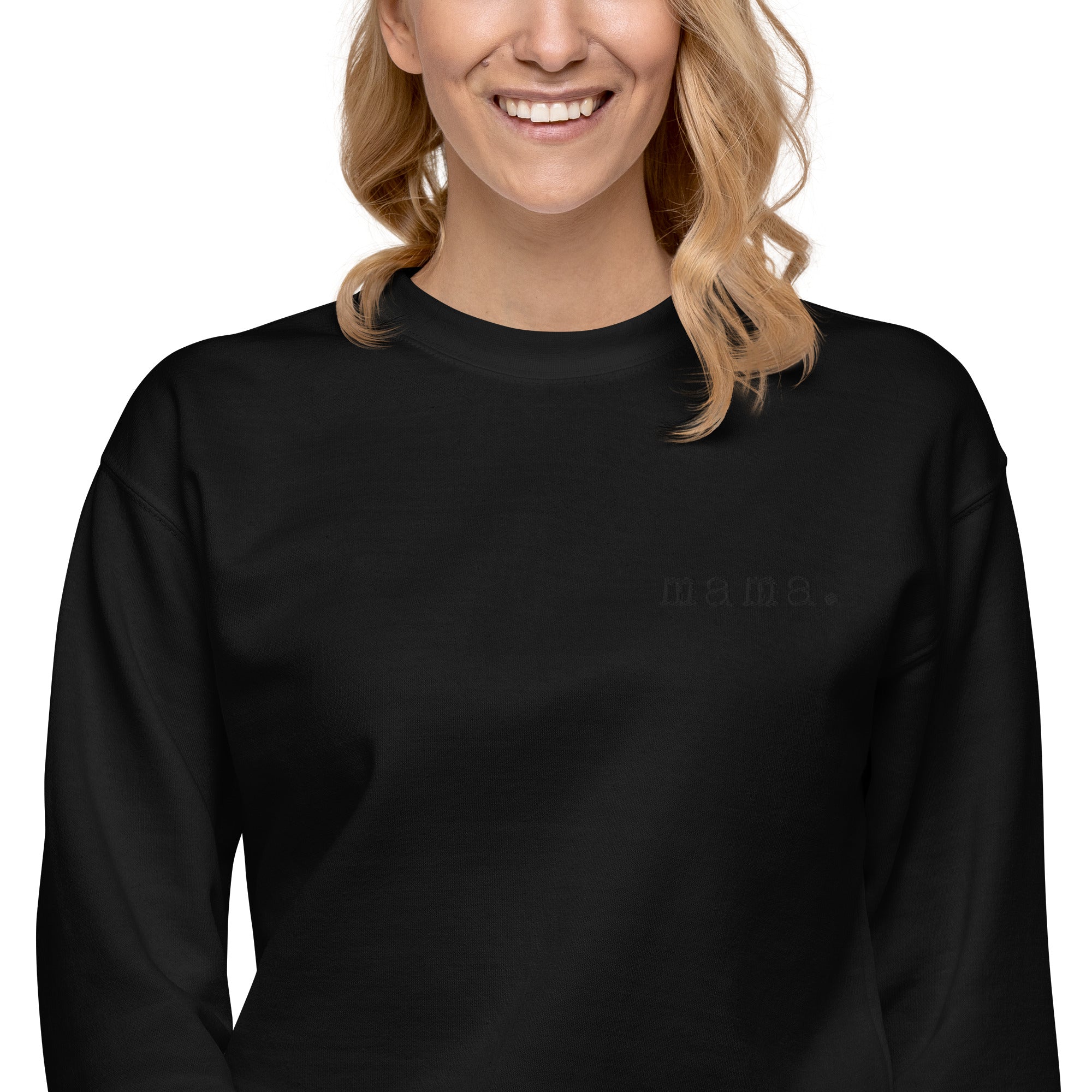 Mama. Embroidered | Premium Adult Sweatshirt - Tenth & Pine - S - Black