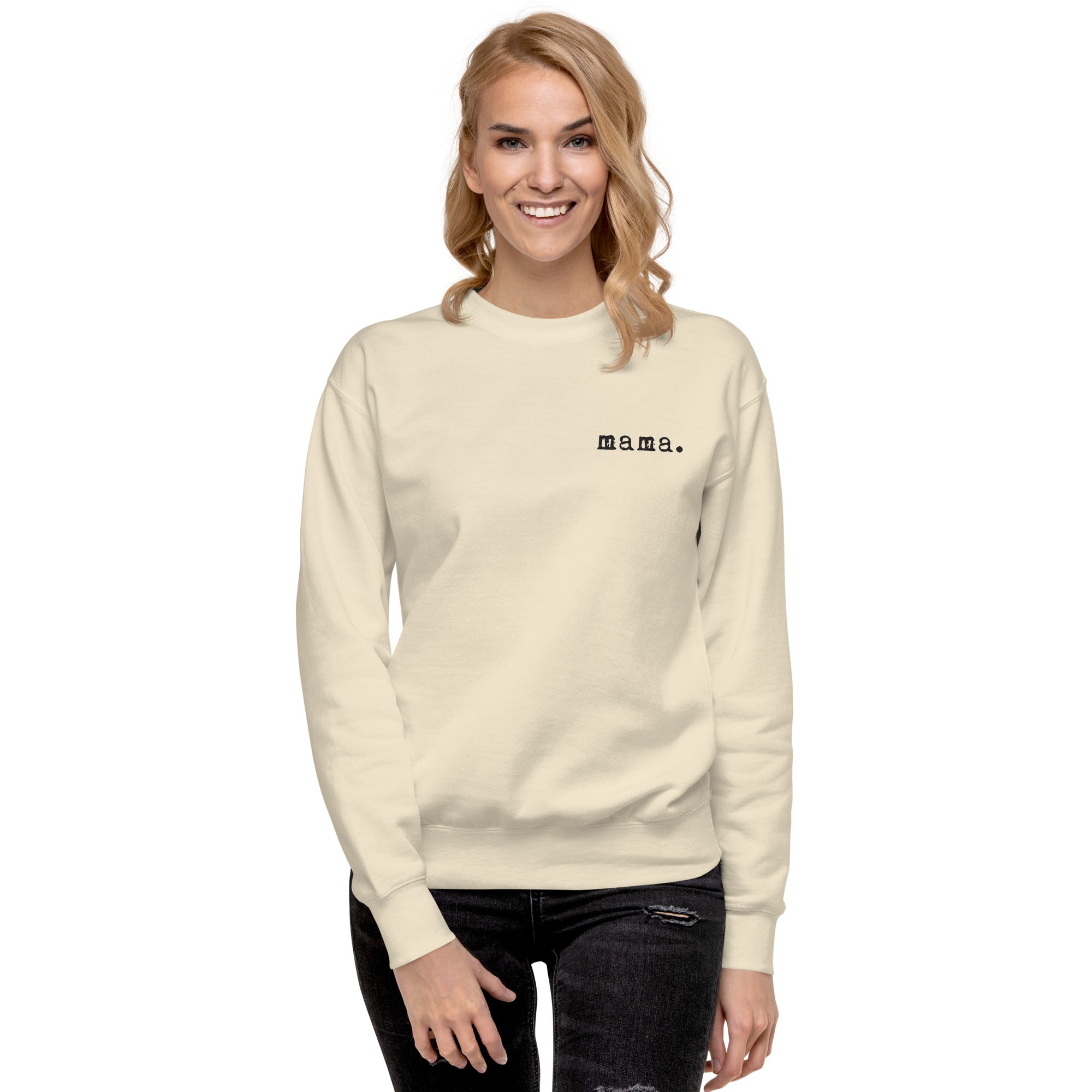 Mama. Embroidered | Premium Adult Sweatshirt - Tenth & Pine - S - Black