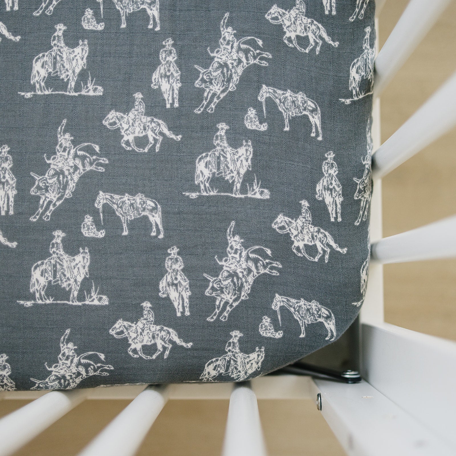 Wild West Muslin Crib Sheet - Tenth & Pine -