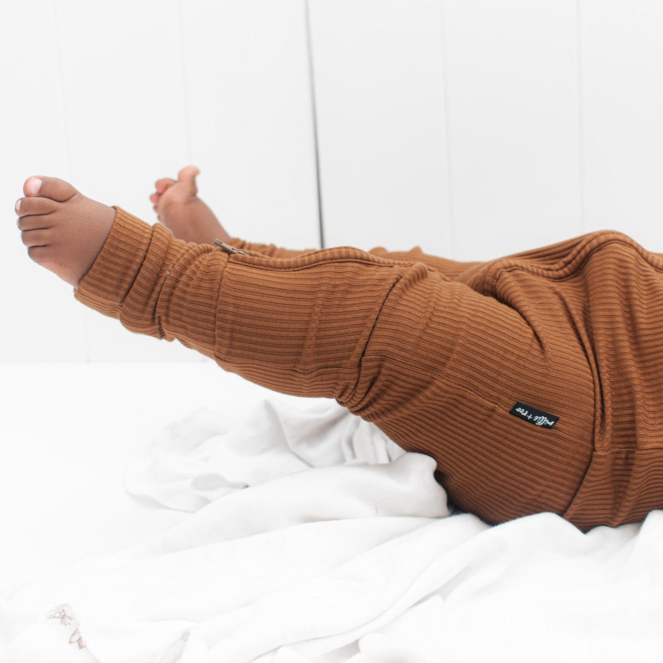 ZIP ROMPER - Bark Ribbed - Tenth & Pine - zip rompers - ribbed - 0/3m