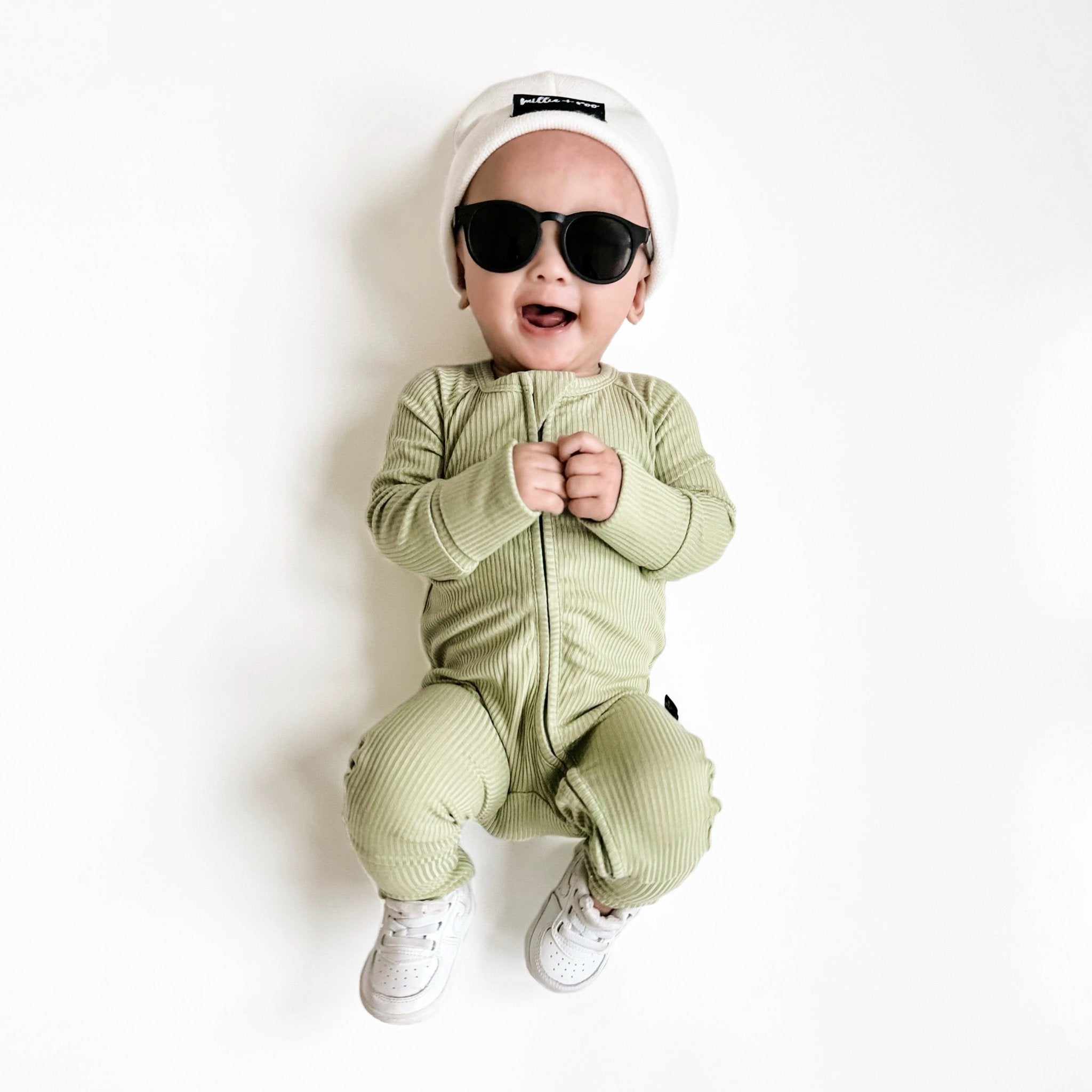 ZIP ROMPER - Pistachio Ribbed - Tenth & Pine - zip rompers - ribbed - 0/3m