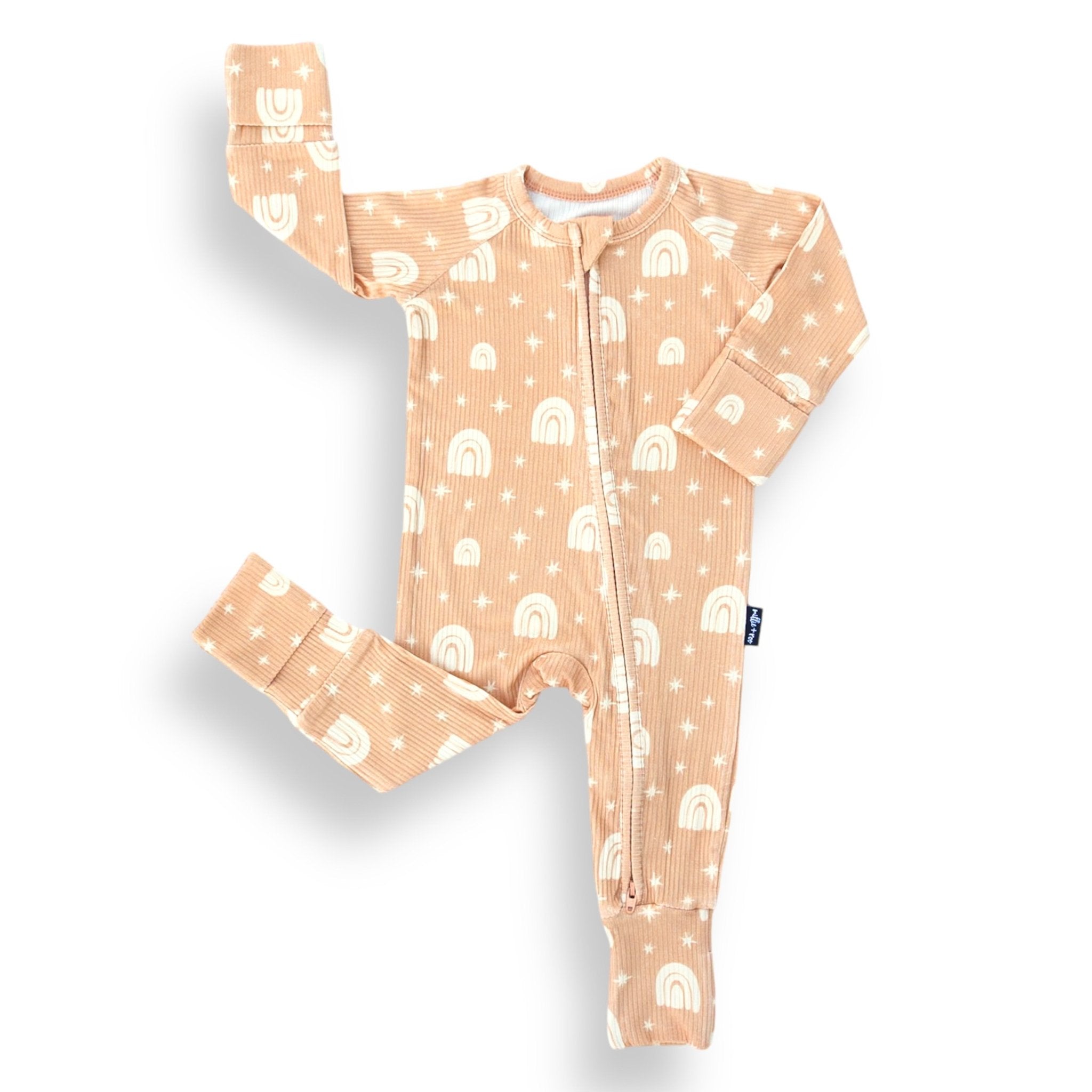 ZIP ROMPER - Rainbow Ribbed - Tenth & Pine - zip rompers - ribbed - 0/3m