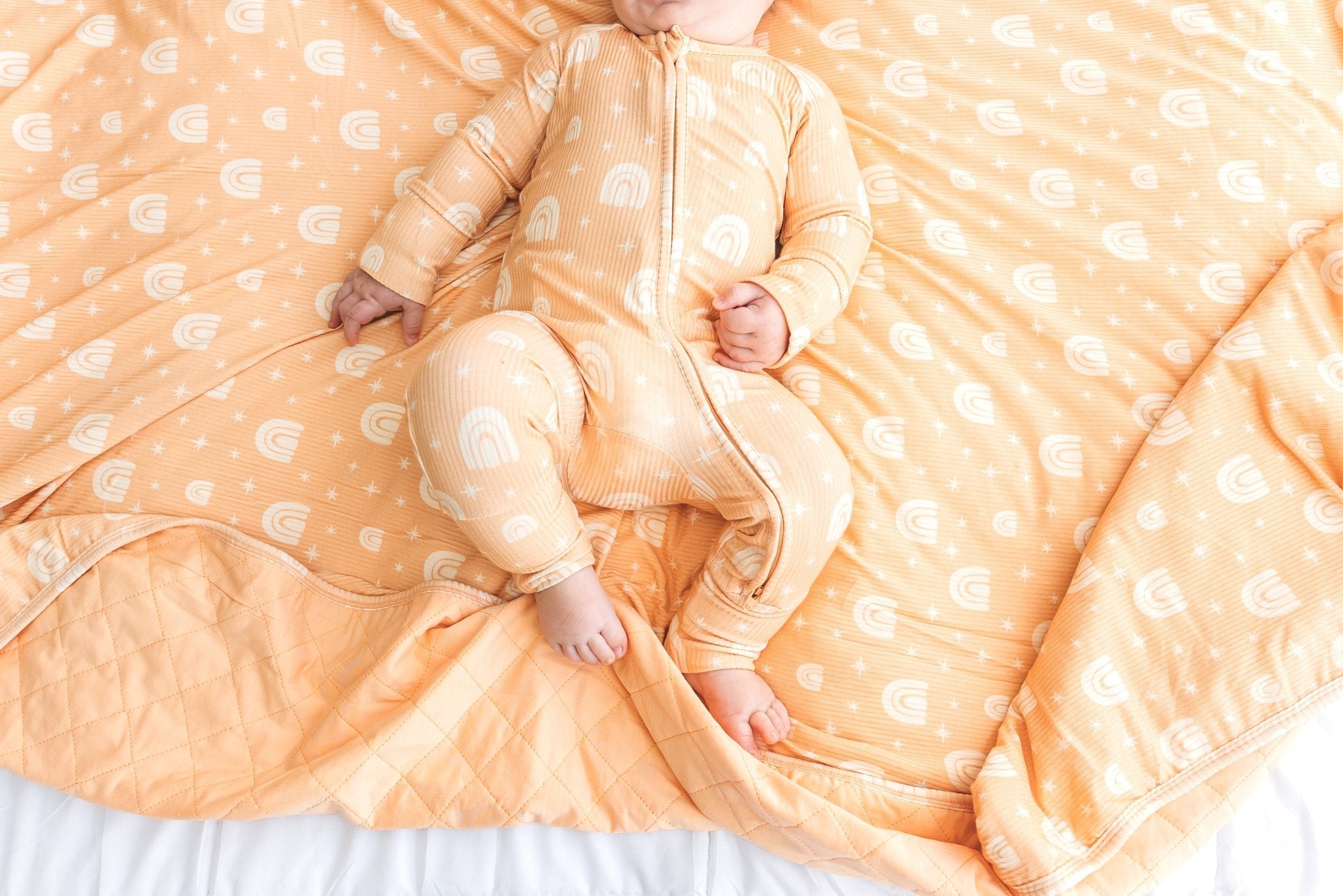 ZIP ROMPER - Rainbow Ribbed - Tenth & Pine - zip rompers - ribbed - 0/3m