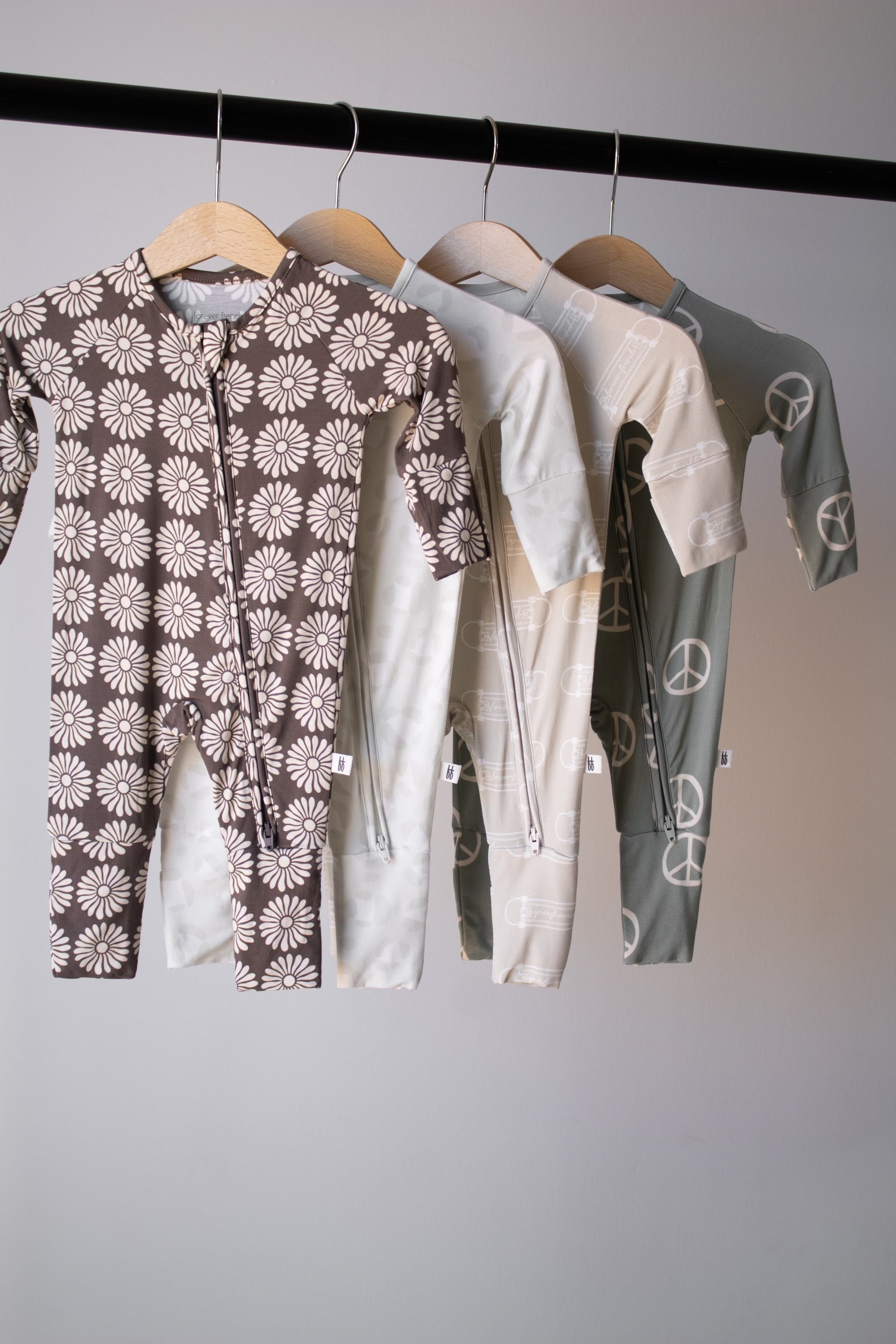 Bamboo Zip Pajamas | Retro Floral