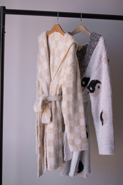 Adult Robe | Cream Checkerboard