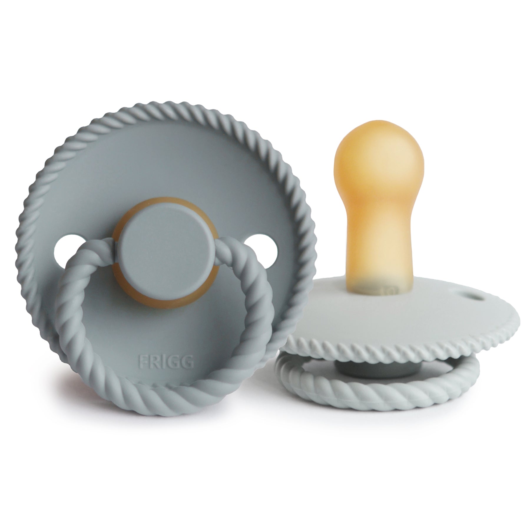 FRIGG Rope Natural Rubber Pacifier 2 - Pack - Tenth &amp; Pine - FRIGG PACIFIERS - 6 - 18 months - Blush/Cream