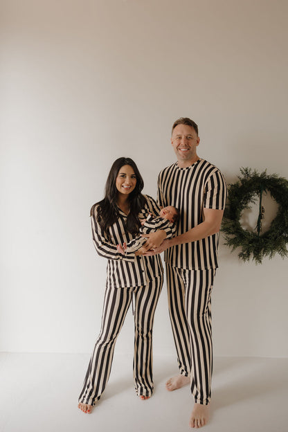 Bamboo Zip Pajamas | Midnight Stripe