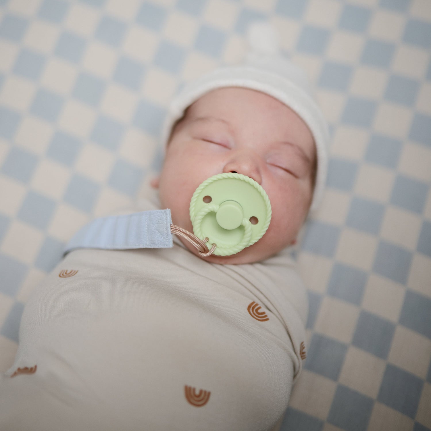 FRIGG Rope Natural Rubber Pacifier 2 - Pack - Tenth &amp; Pine - FRIGG PACIFIERS - 6 - 18 months - Cream/Green Tea