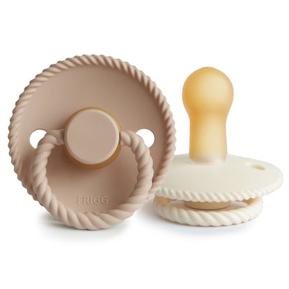 FRIGG Rope Natural Rubber Pacifier 2 - Pack - Tenth &amp; Pine - FRIGG PACIFIERS - 6 - 18 months - Blush/Cream