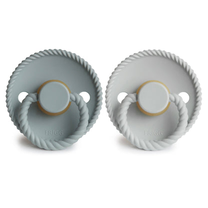 FRIGG Rope Natural Rubber Pacifier 2 - Pack - Tenth &amp; Pine - FRIGG PACIFIERS - 6 - 18 months - Cream/Green Tea
