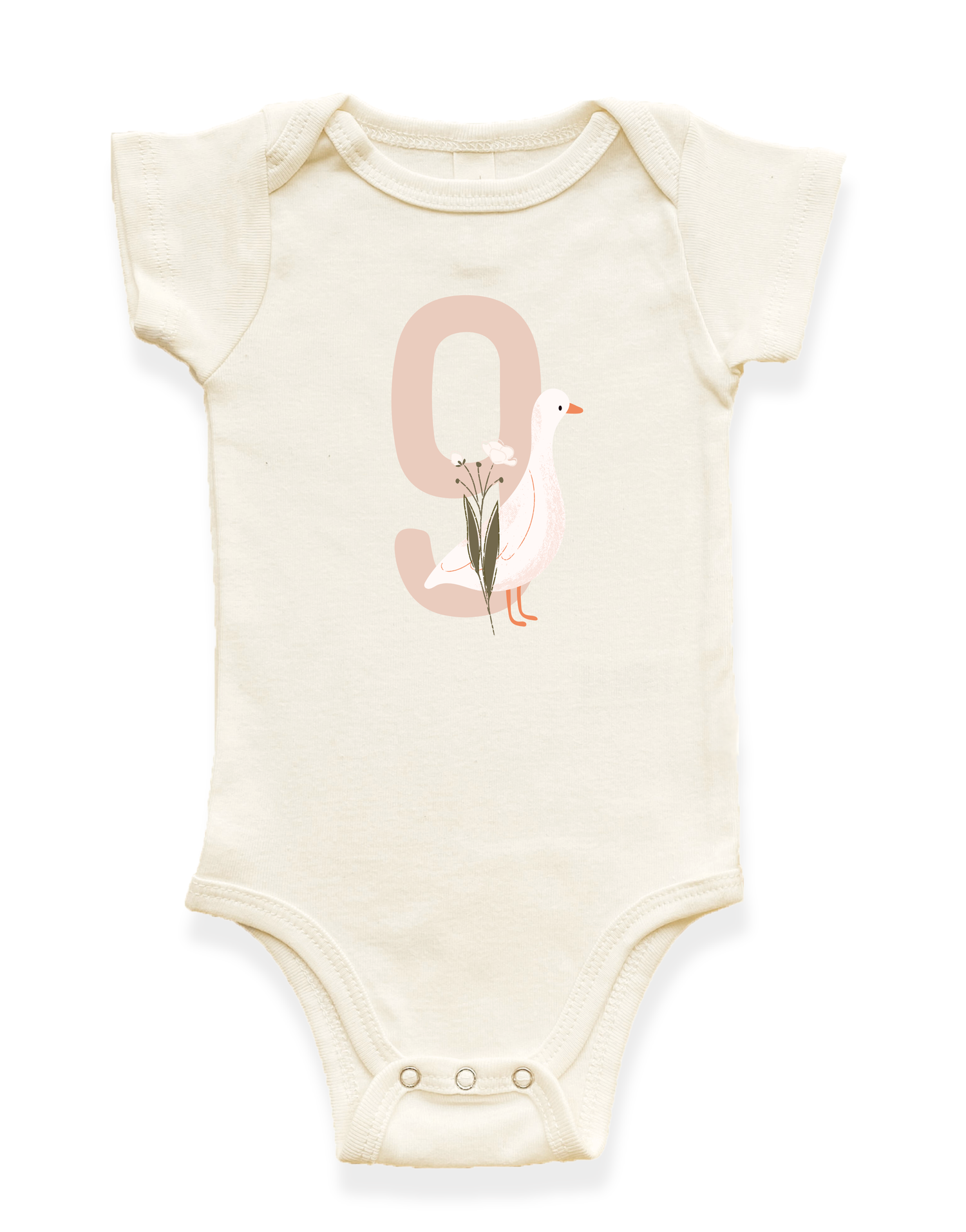 Goose Monthly Milestone Organic Baby Bodysuit