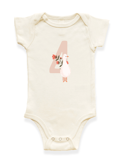 Goose Monthly Milestone Organic Baby Bodysuit