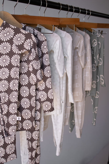 Bamboo Zip Pajamas | Retro Floral