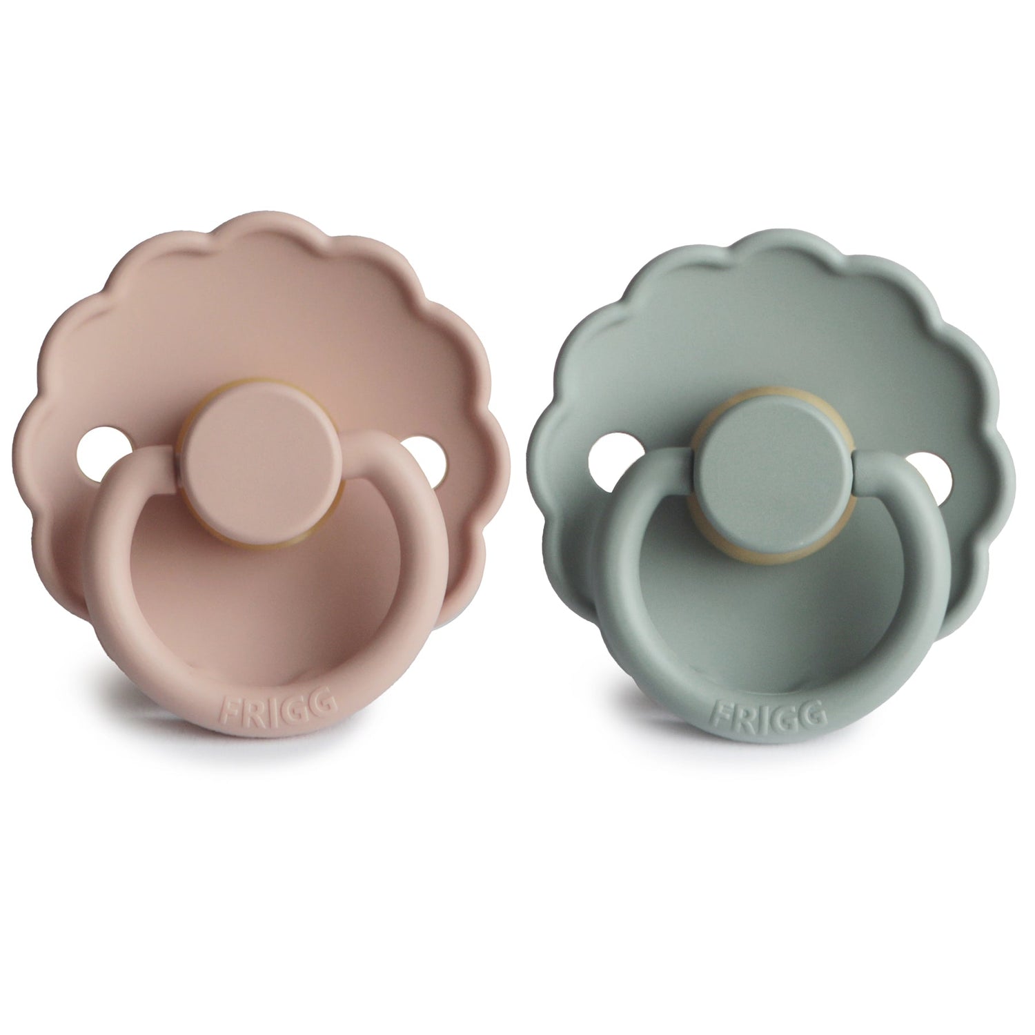 FRIGG Daisy Natural Rubber Pacifier 2 - Pack - Tenth &amp; Pine - FRIGG PACIFIERS - 6 - 18 months - Pink Cream/Poppy