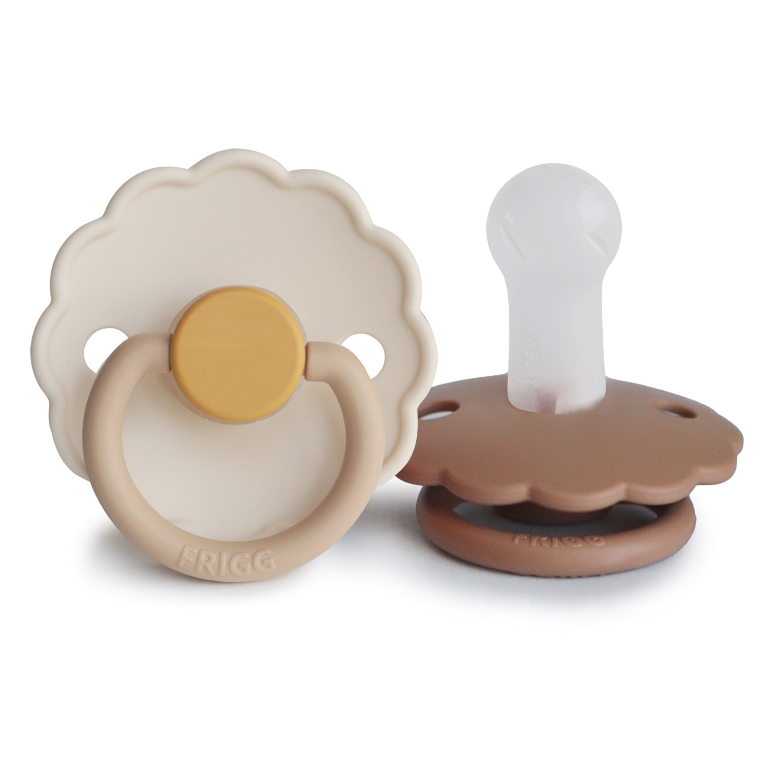 FRIGG Daisy Silicone Pacifier 2 - Pack - Tenth &amp; Pine - FRIGG PACIFIERS - 6 - 18 months - Chamomile/Peach Bronze