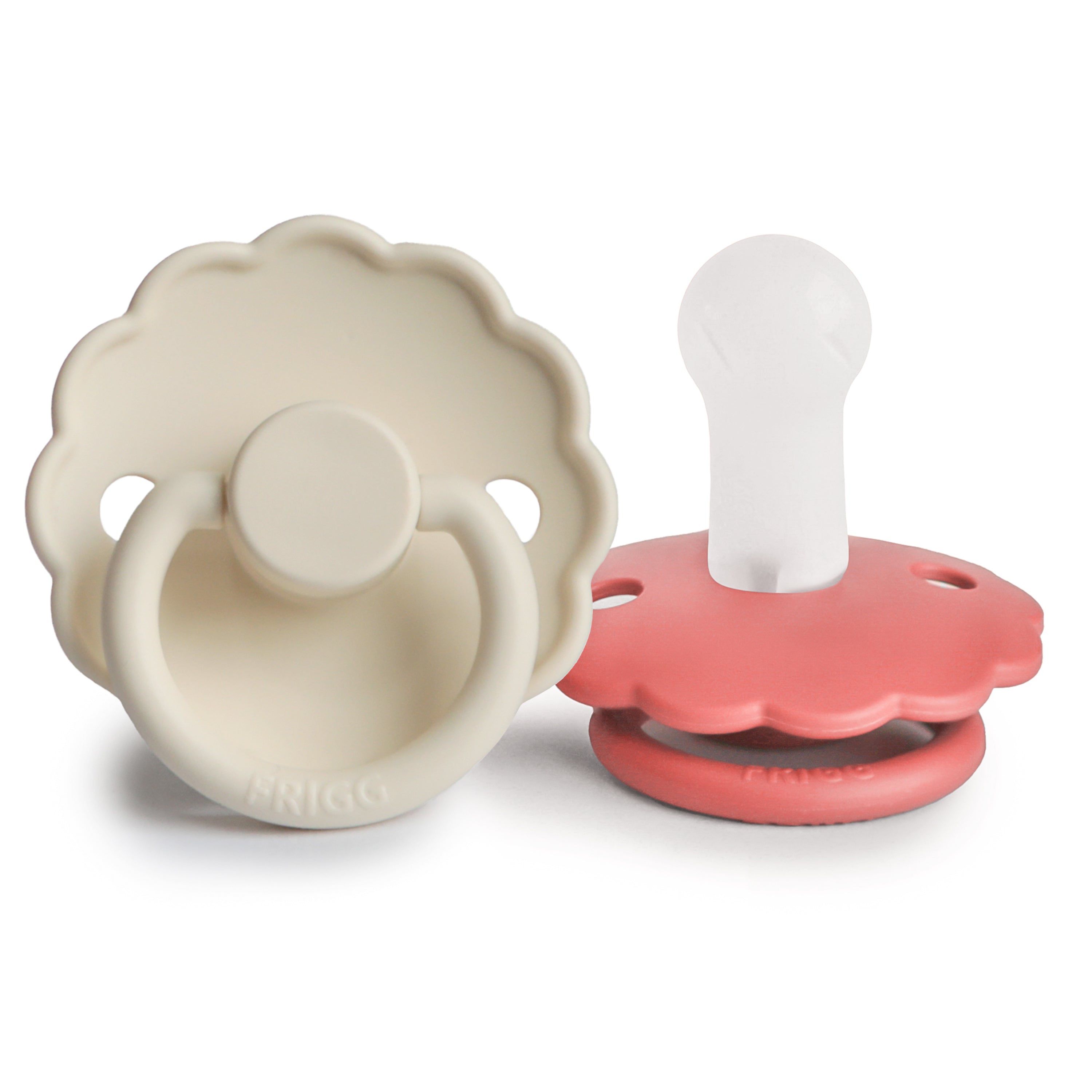 FRIGG Daisy Silicone Pacifier 2 - Pack - Tenth &amp; Pine - FRIGG PACIFIERS - 6 - 18 months - Cream/Poppy