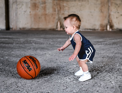 TRACK SHORTS SET- Bamboo Rib Navy