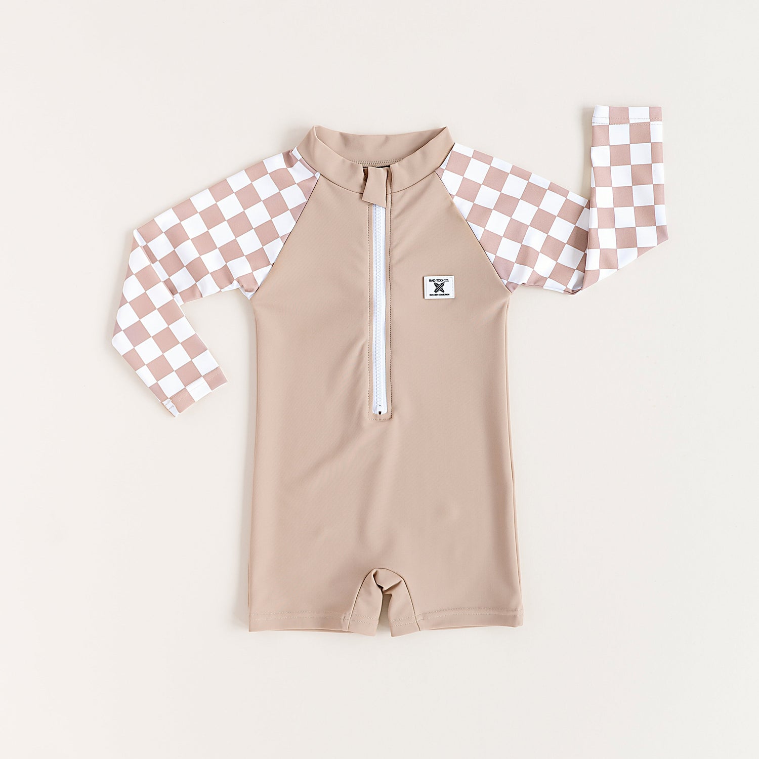 UPF 50 RASHGUARD ONESIE - DUNE CHECKERS