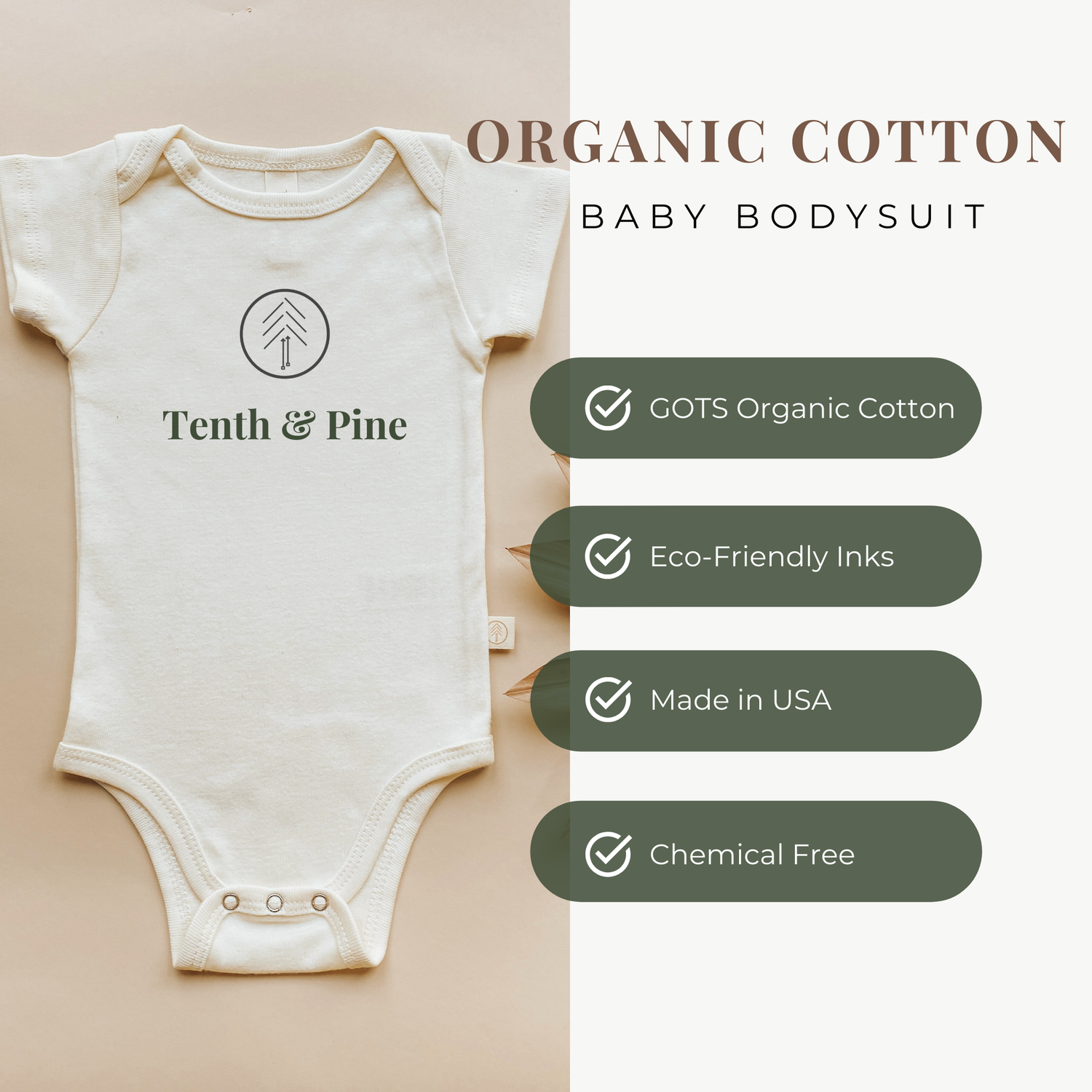 Mama is my Bestie Clay Organic Cotton Baby Bodysuit Short Sleeve