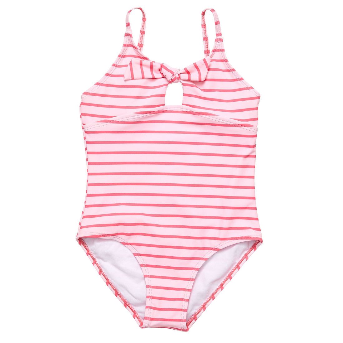 Coral Stripe Sustainable Bow Swimsuit