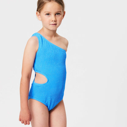 Marine Blue One Shoulder Swimsuit