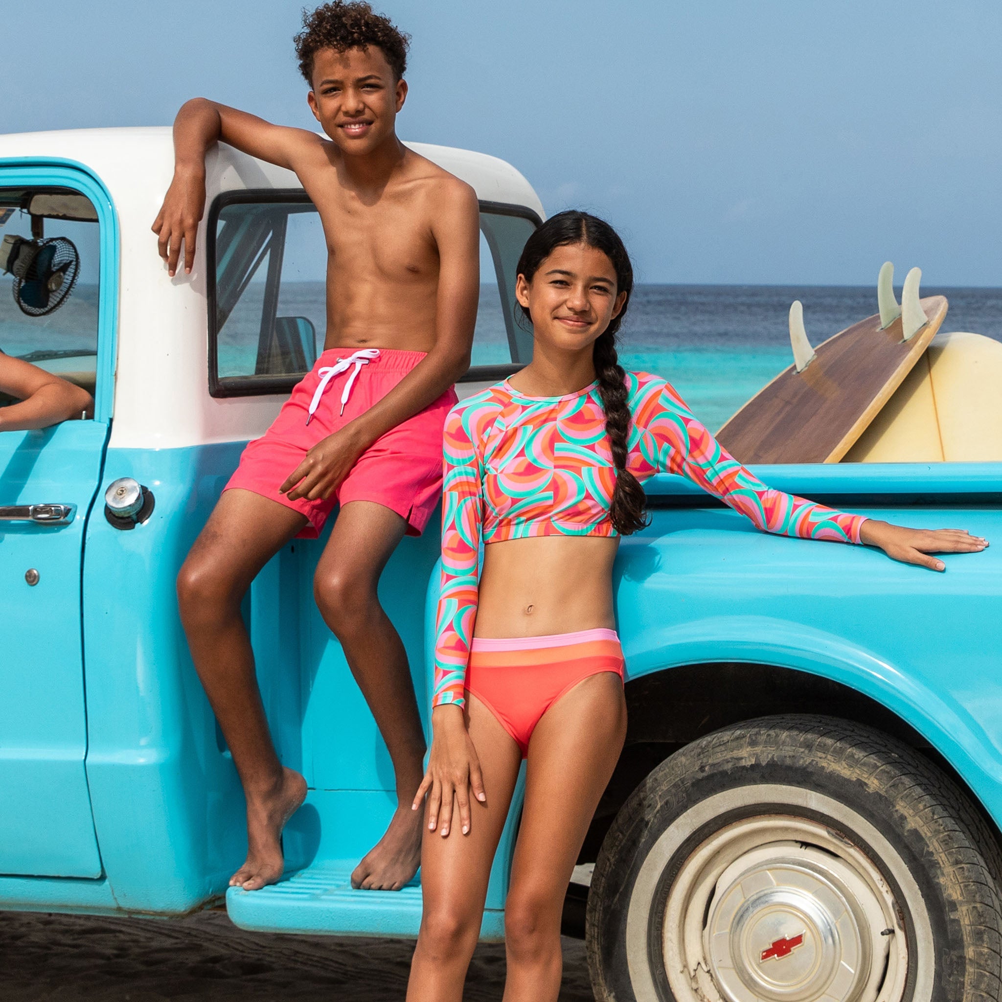 Geo Melon Sustainable Crop LS Rash Top Set