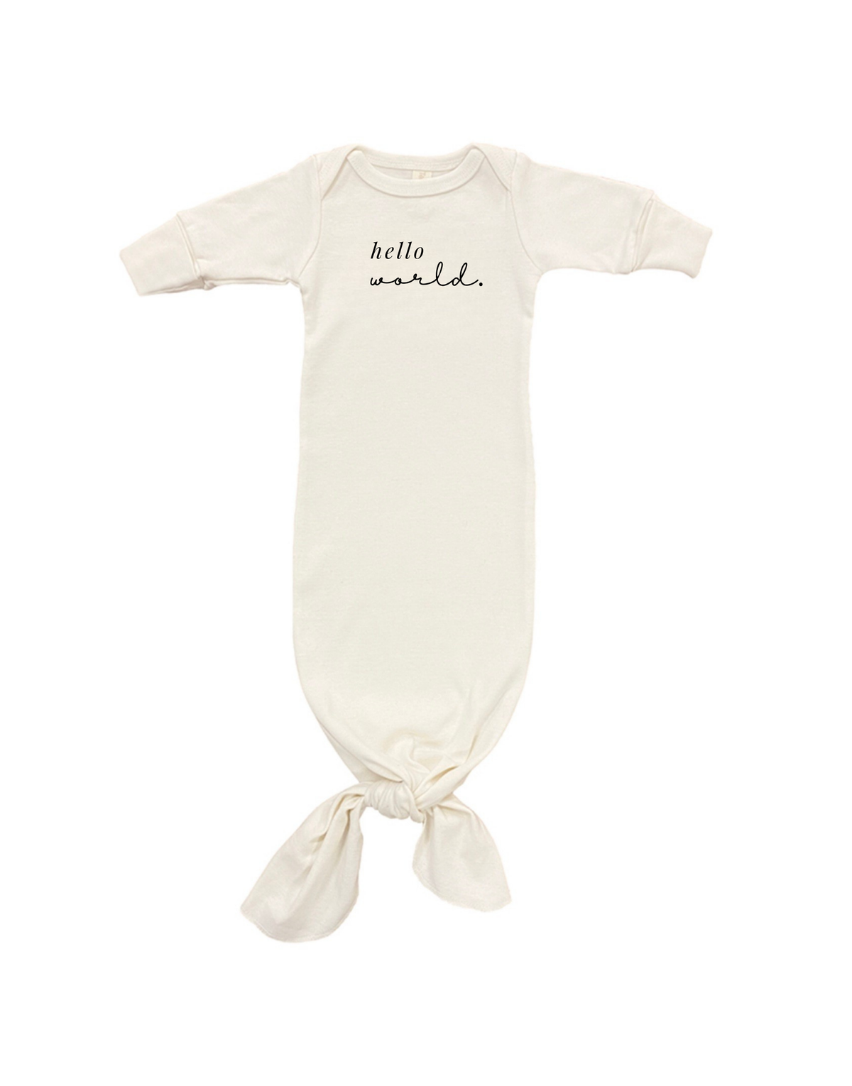 Hello World Organic Newborn Knotted Gown