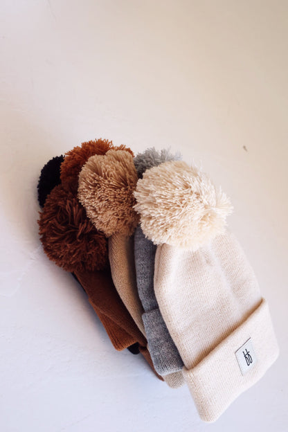 ff Knit Pom Top Beanie | Chestnut