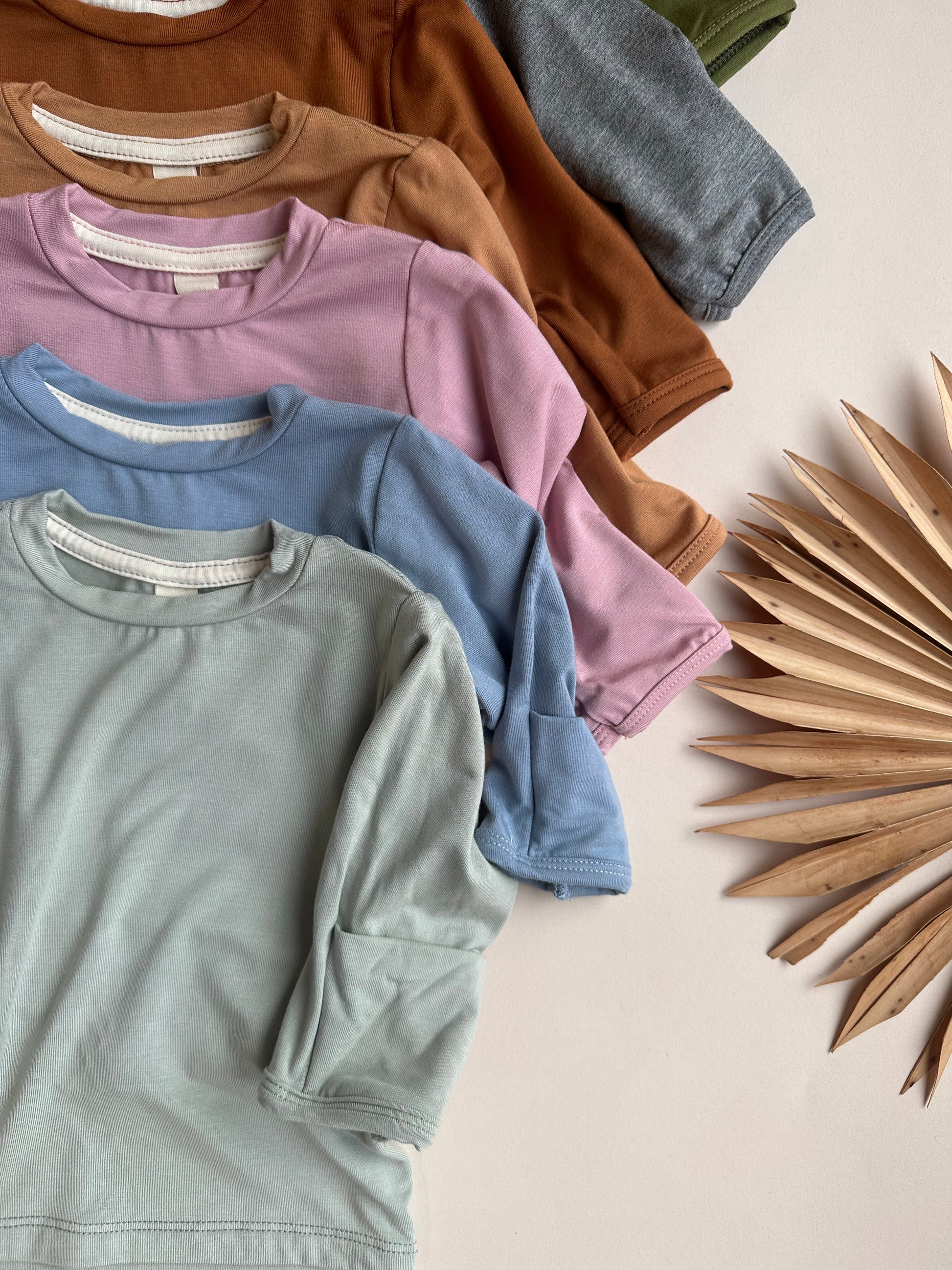 *Preorder* Long Sleeve Crew Neck Tee with Mittens | Baby & Toddler | Luxury Bamboo | Dusty Pink - Tenth & Pine - Bamboo Long Sleeve Tee - T-shirt - 0 - 3 M