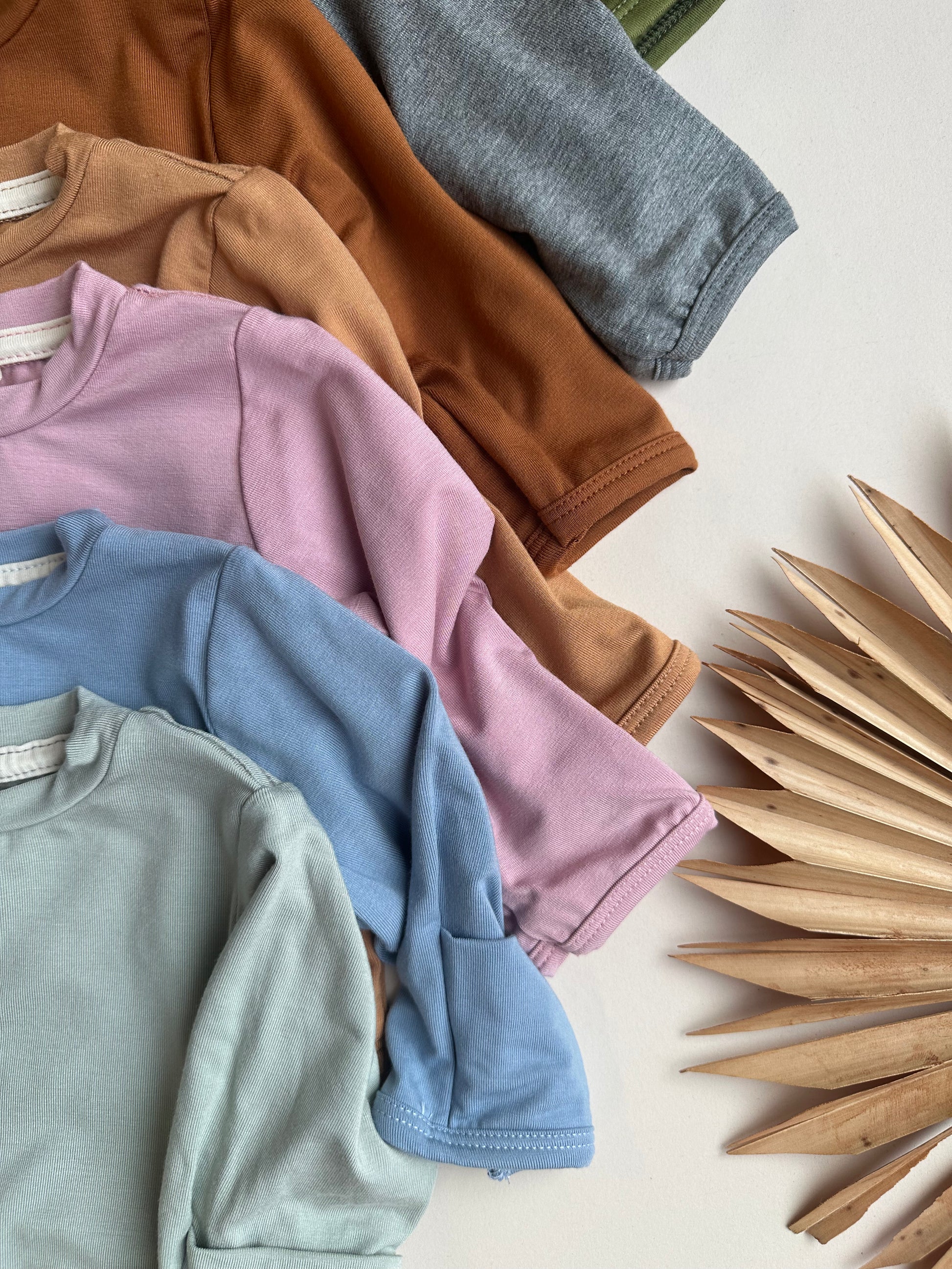 *Preorder* Long Sleeve Crew Neck Tee with Mittens | Baby & Toddler | Luxury Bamboo | Dusty Pink - Tenth & Pine - Bamboo Long Sleeve Tee - T-shirt - 0 - 3 M