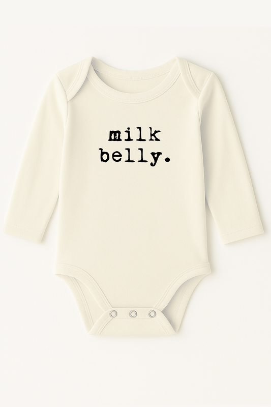 Milk Belly Organic Cotton Baby Bodysuit Long Sleeve
