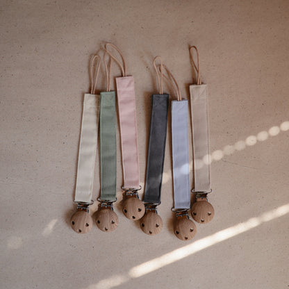 Linen Pacifier Clip 2 - Pack - Tenth &amp; Pine - Pacifier Clip - Blush/Cream