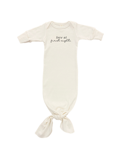 Love At First Sight Organic Newborn Knotted Gown