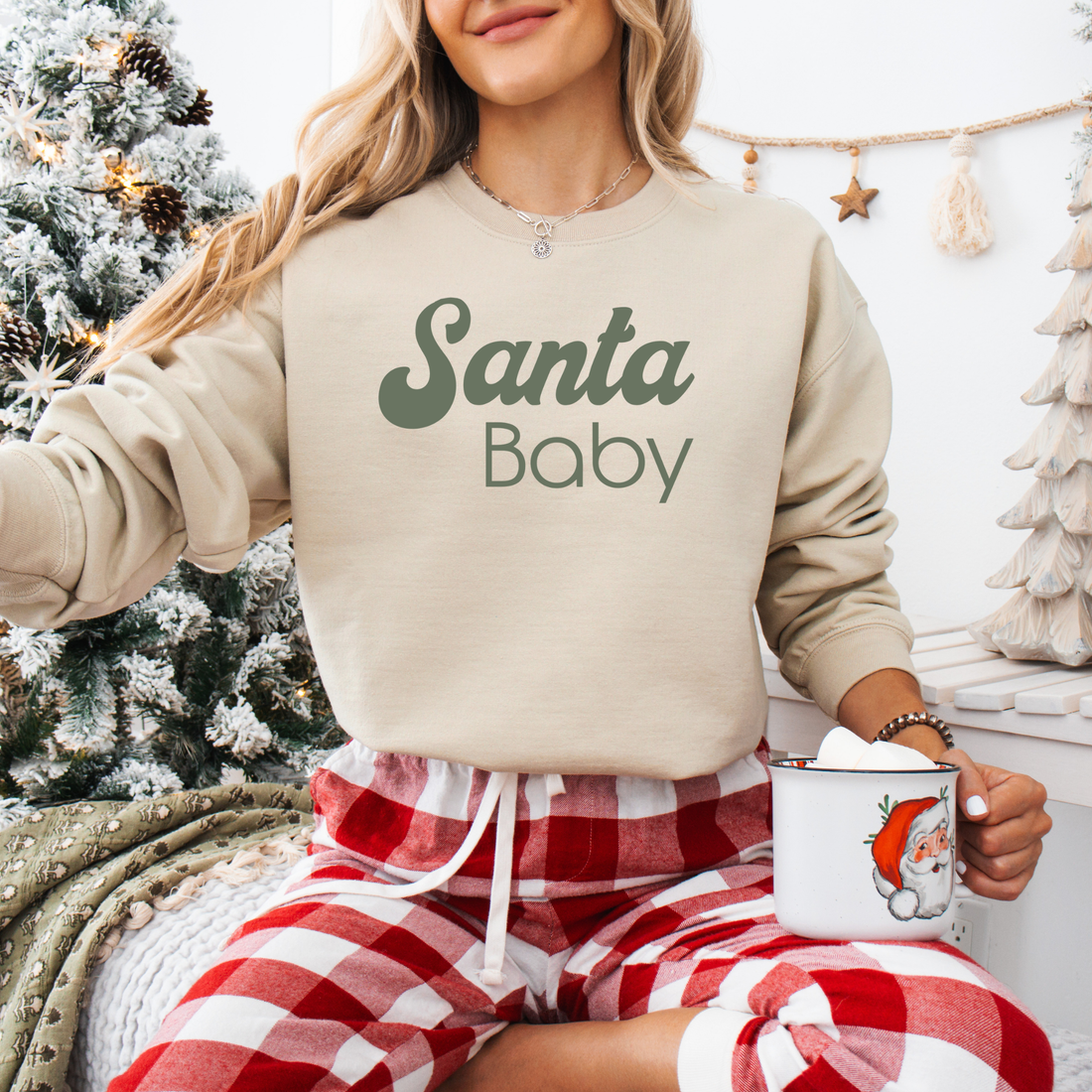 Santa Baby (Olive) | Adult Premium Sweatshirt