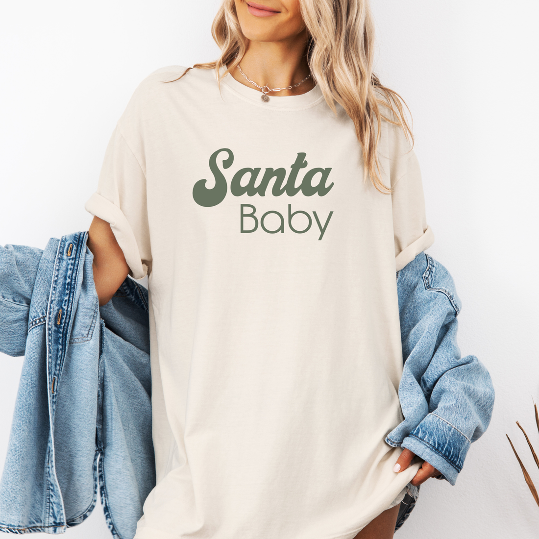 Santa Baby (Olive) | Adult Short Sleeve T-Shirt