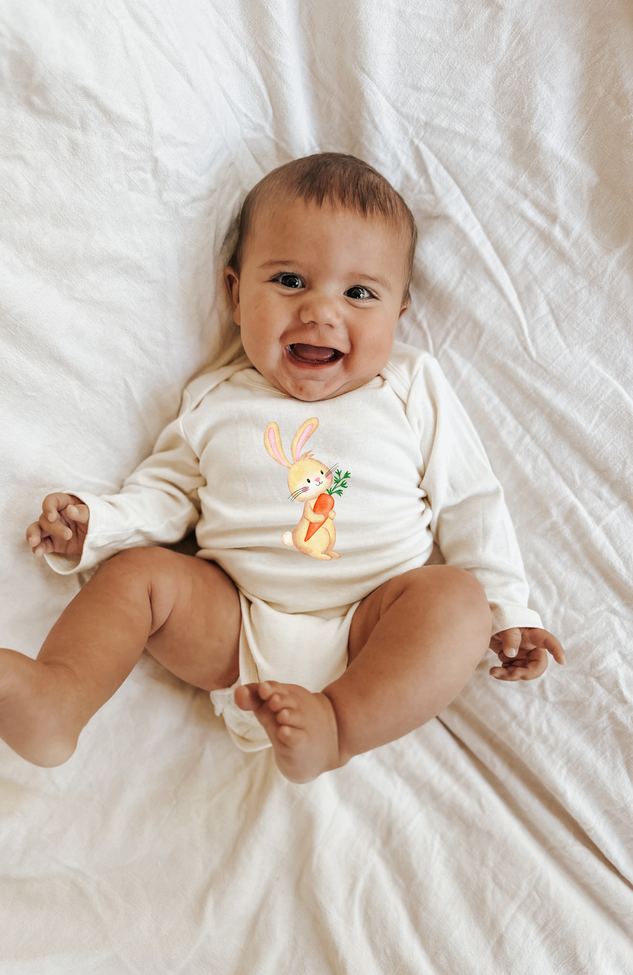 Bunny with Carrot Organic Baby Bodysuit