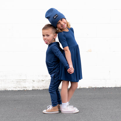 LONG SLEEVE HOODIE- Navy