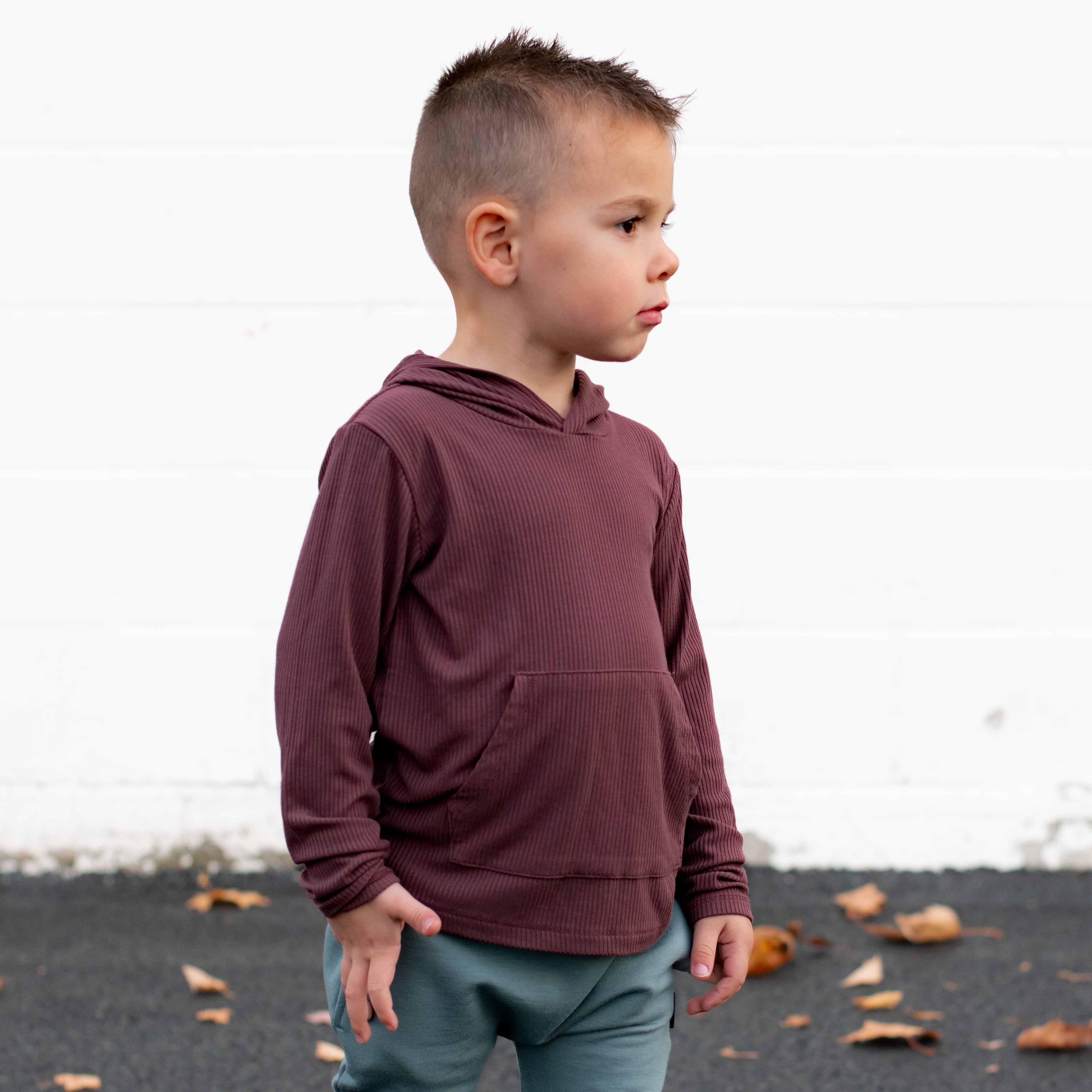 LONG SLEEVE HOODIE- Black Cherry