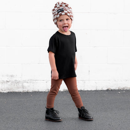 BAMBOO CUFF BEANIE- Sienna Check