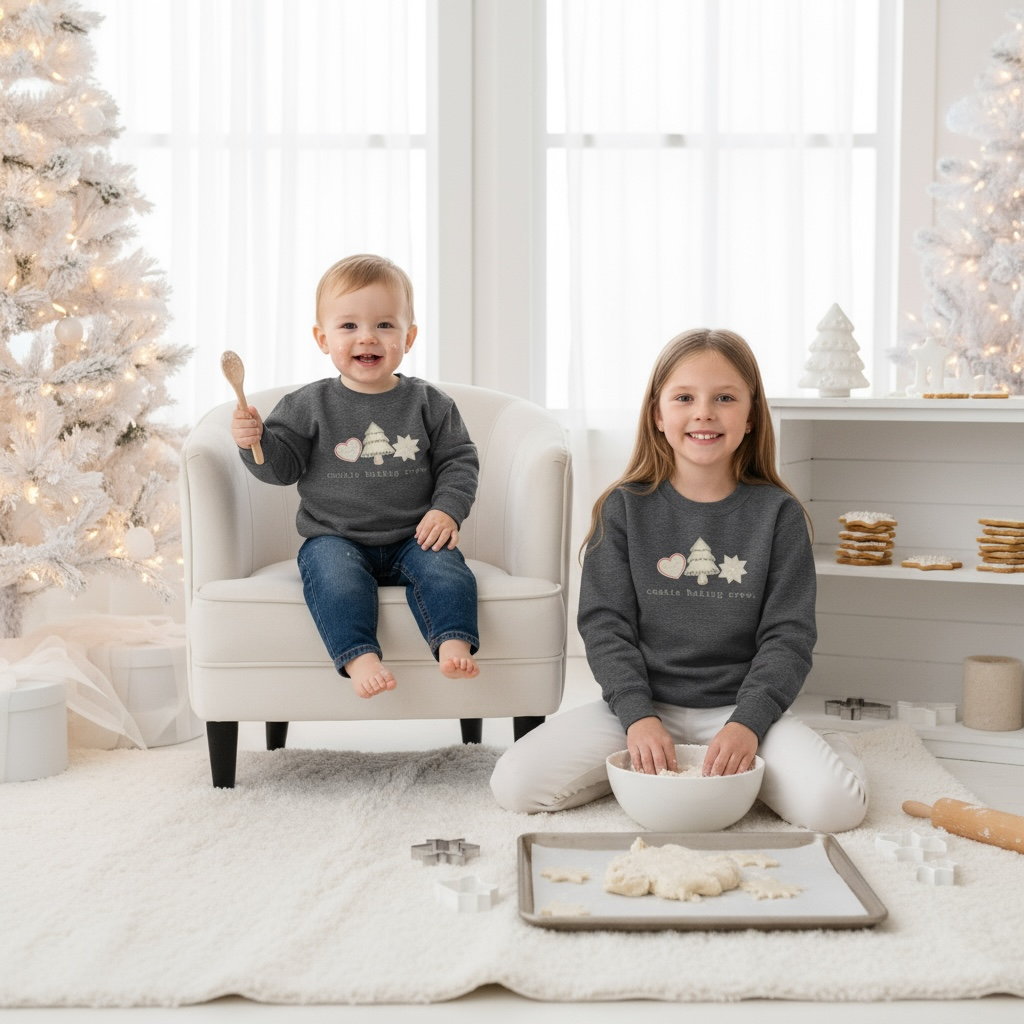 Cookie Baking Crew | Kids Crewneck Sweatshirt
