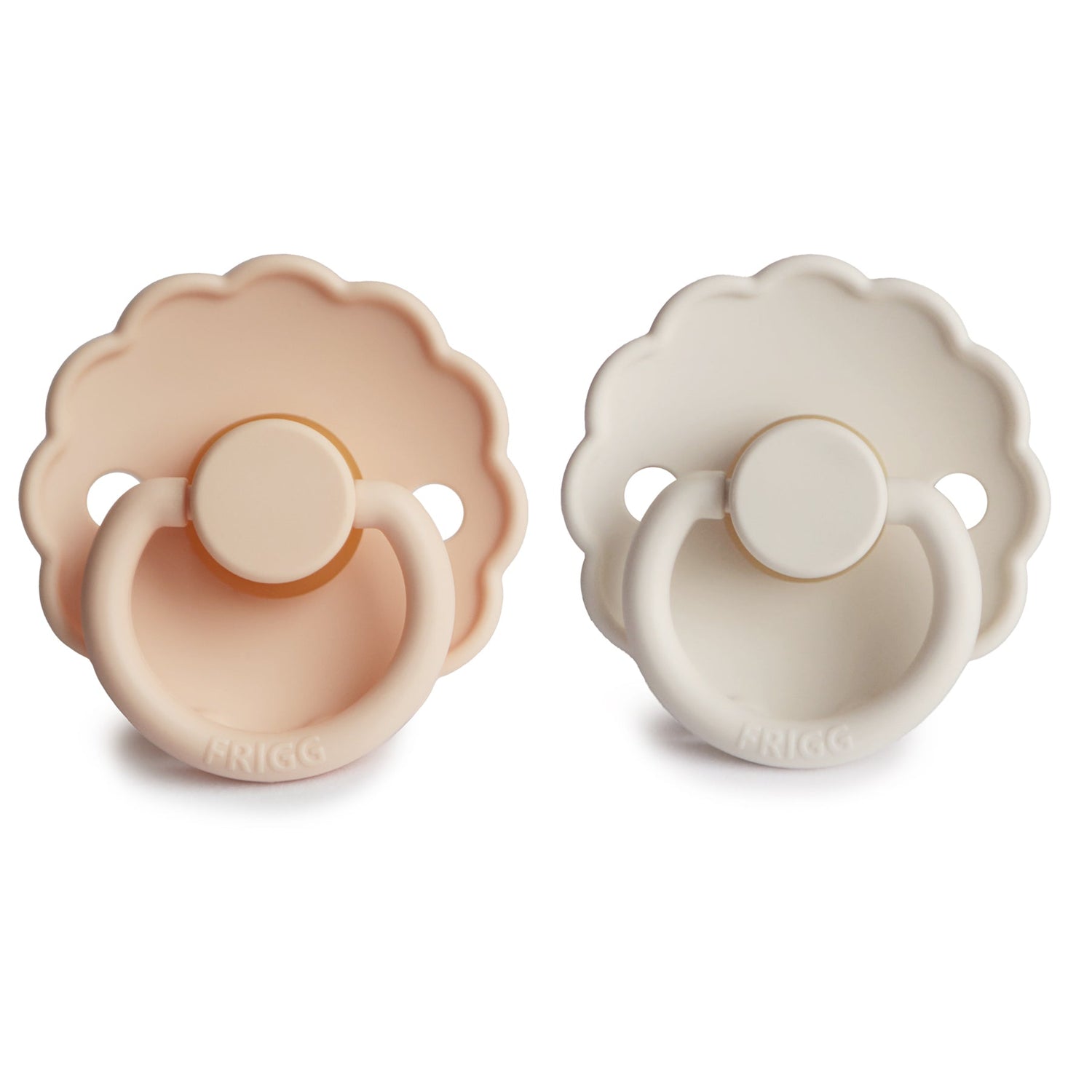 FRIGG Daisy Natural Rubber Pacifier 2 - Pack - Tenth &amp; Pine - FRIGG PACIFIERS - 6 - 18 months - Pink Cream/Poppy