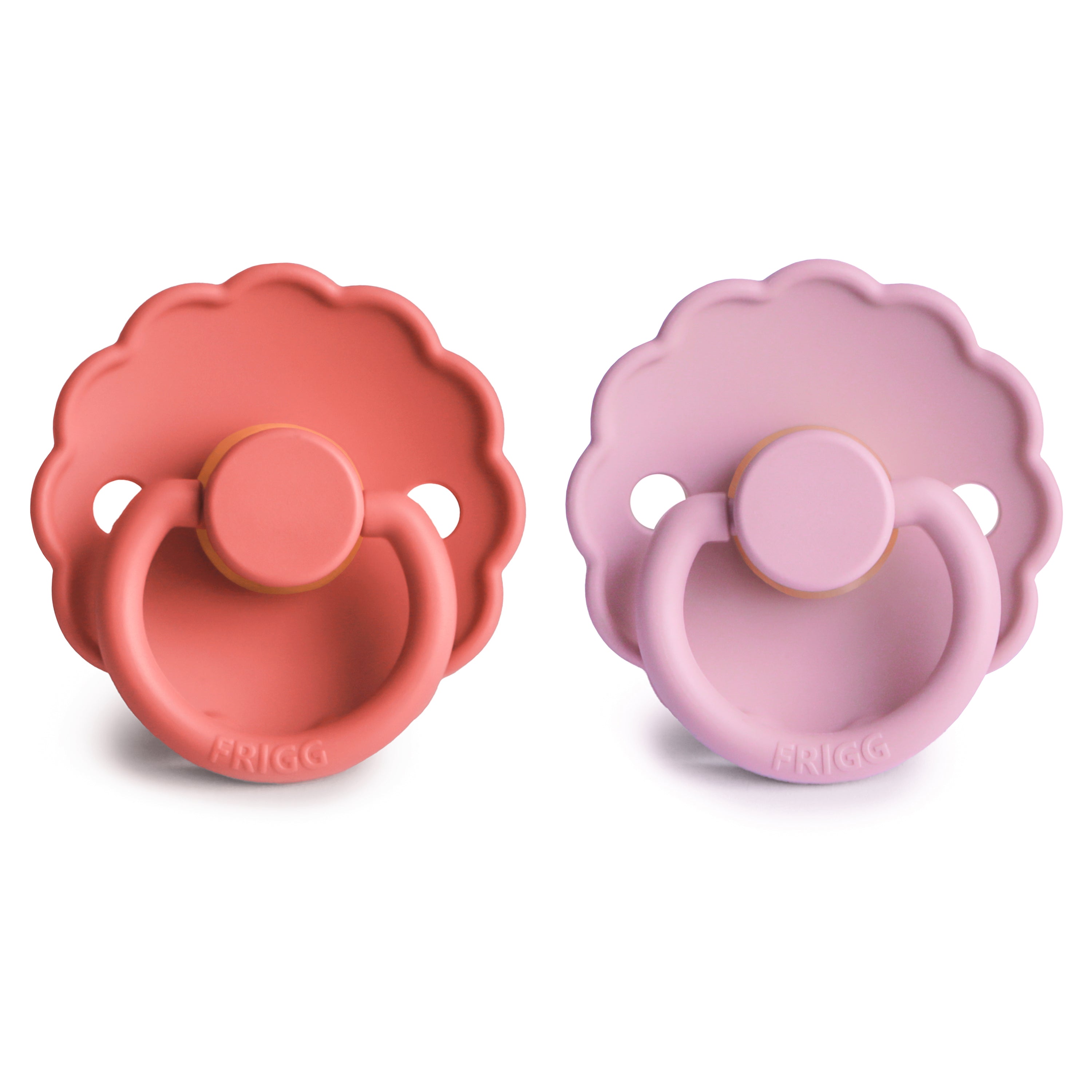 FRIGG Daisy Natural Rubber Pacifier 2 - Pack - Tenth &amp; Pine - FRIGG PACIFIERS - 6 - 18 months - Pink Cream/Poppy