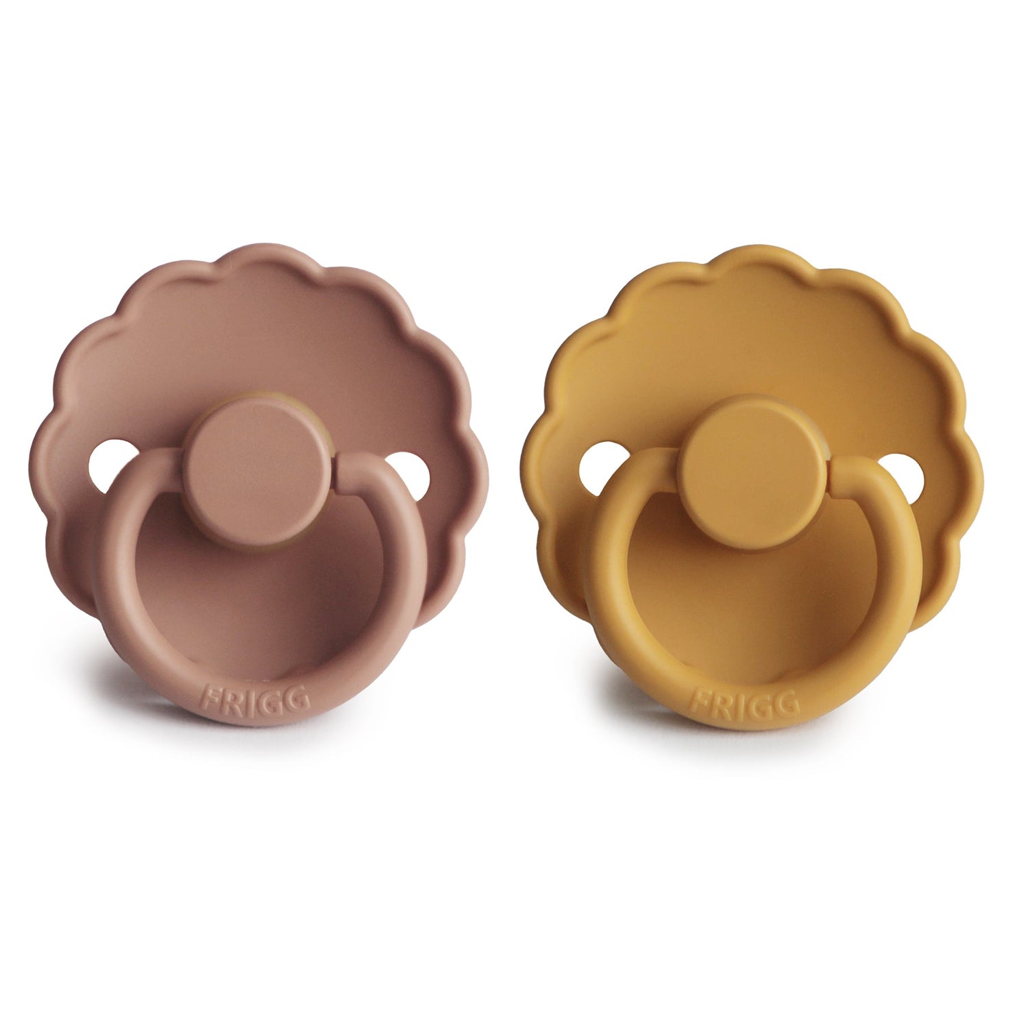 FRIGG Daisy Natural Rubber Pacifier 2 - Pack - Tenth &amp; Pine - FRIGG PACIFIERS - 6 - 18 months - Pink Cream/Poppy