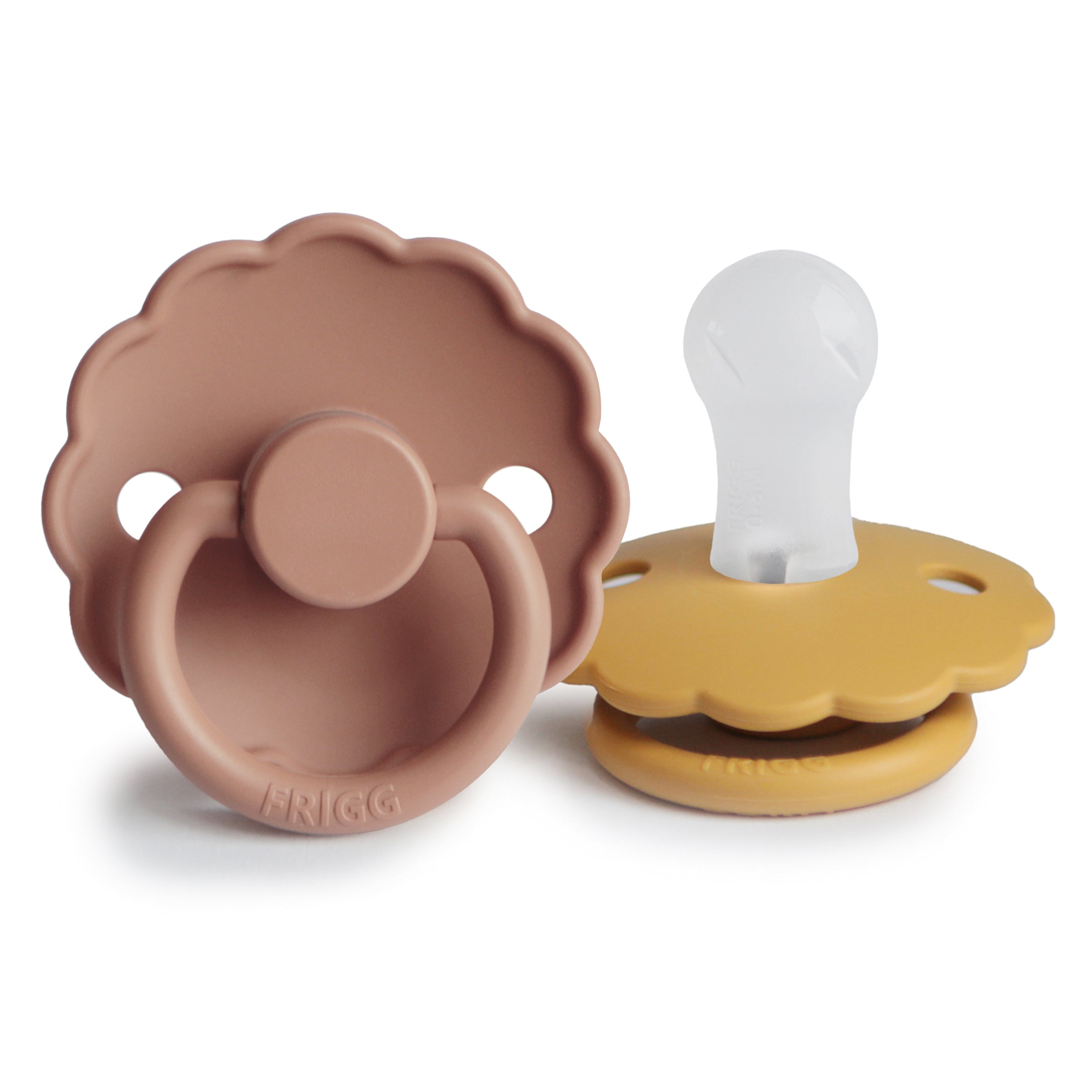 FRIGG Daisy Silicone Pacifier 2 - Pack - Tenth &amp; Pine - FRIGG PACIFIERS - 0 - 6 months - Rose Gold/Honey Gold