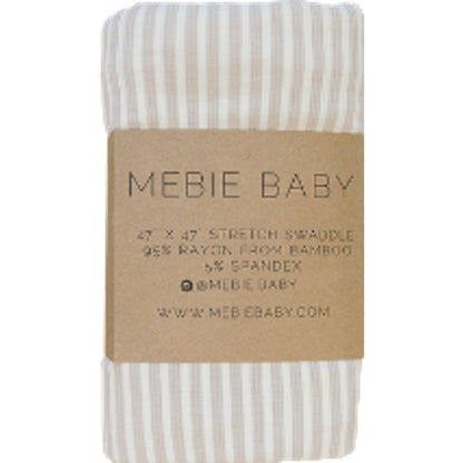 Taupe Stripe Ribbed Bamboo Stretch Swaddle