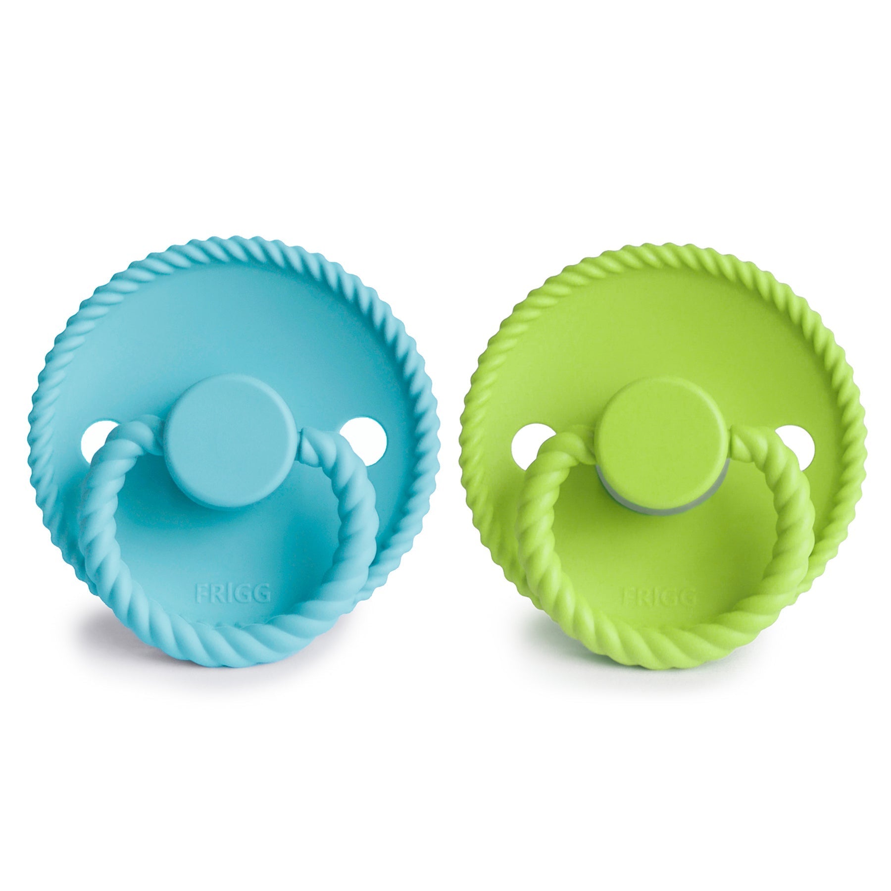 FRIGG Rope Natural Rubber Pacifier 2 - Pack - Tenth &amp; Pine - FRIGG PACIFIERS - 6 - 18 months - Cream/Green Tea