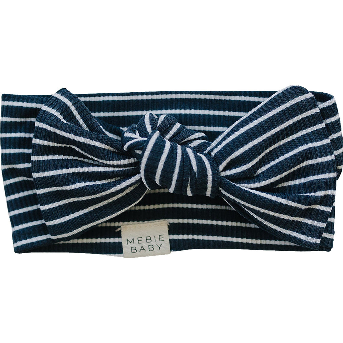 Navy Stripes Ribbed Bamboo Head Wrap