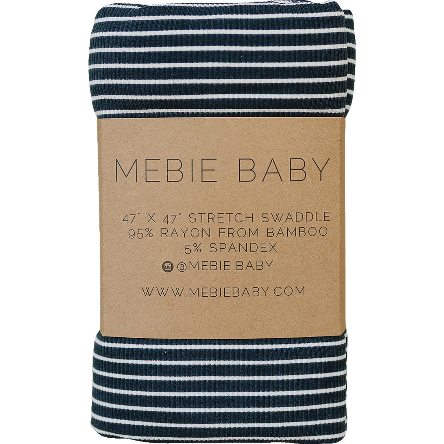 Navy Stripes Ribbed Bamboo Stretch Swaddle